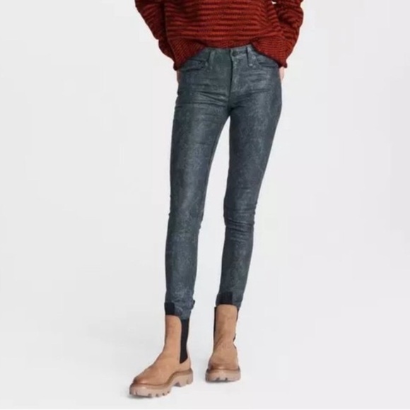 Rag & Bone Cate Mid-Rise Skinny Snake Foil - Picture 1 of 10